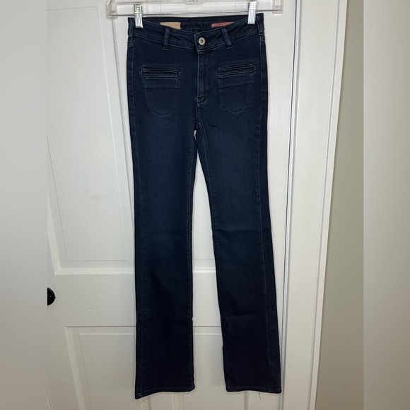 Anthropologie Pilcro Dark Wash Mid Rise Slim Bootcut Jeans Size 23 New Boho - Picture 5 of 16